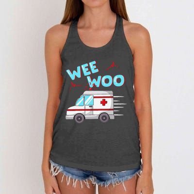 Ems Ambulance Wee Woo Paramedic Emt Gift Boo Boo Bus Women's Knotted Racerback Tank