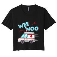 Ems Ambulance Wee Woo Paramedic Emt Gift Boo Boo Bus Crop Top