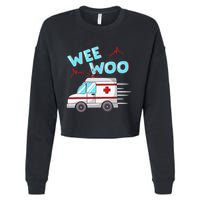 Ems Ambulance Wee Woo Paramedic Emt Gift Boo Boo Bus Cropped Pullover Crew