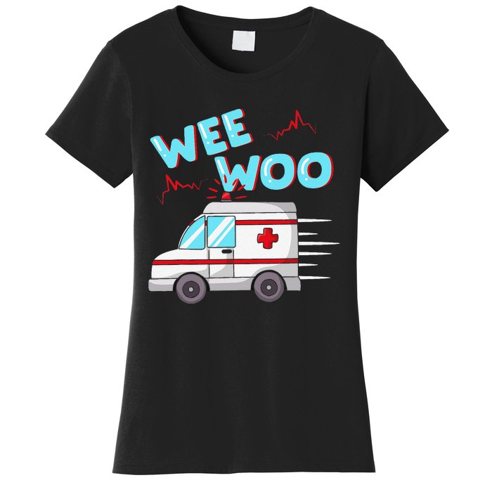 Ems Ambulance Wee Woo Paramedic Emt Gift Boo Boo Bus Women's T-Shirt