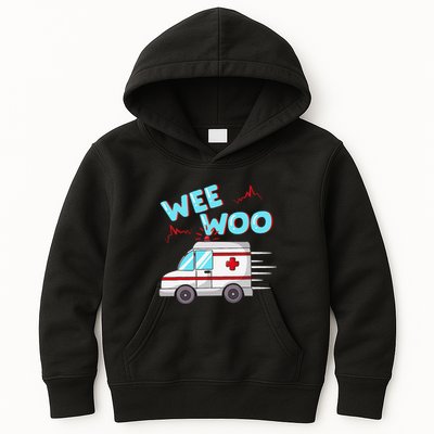 Ems Ambulance Wee Woo Paramedic Emt Gift Boo Boo Bus Kids Hoodie
