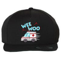 Ems Ambulance Wee Woo Paramedic Emt Gift Boo Boo Bus Wool Snapback Cap
