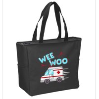 Ems Ambulance Wee Woo Paramedic Emt Gift Boo Boo Bus Zip Tote Bag