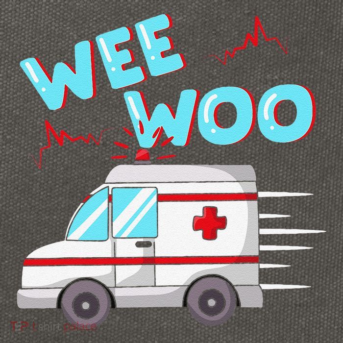 Ems Ambulance Wee Woo Paramedic Emt Gift Boo Boo Bus Cotton Canvas Backpack