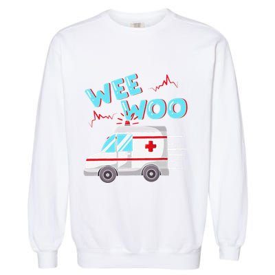Ems Ambulance Wee Woo Paramedic Emt Gift Boo Boo Bus Garment-Dyed Sweatshirt