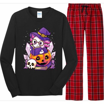 Enchanting Axolotl Witchcraft Halloween Pastel Goth Long Sleeve Pajama Set