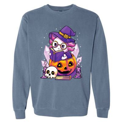 Enchanting Axolotl Witchcraft Halloween Pastel Goth Garment-Dyed Sweatshirt