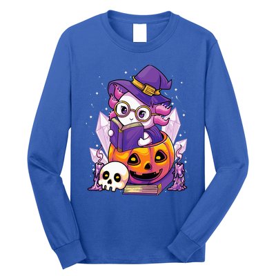 Enchanting Axolotl Witchcraft Halloween Pastel Goth Long Sleeve Shirt