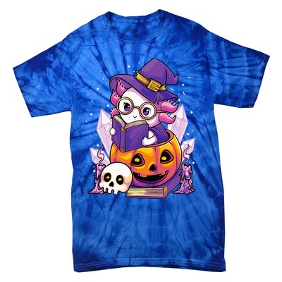 Enchanting Axolotl Witchcraft Halloween Pastel Goth Tie-Dye T-Shirt