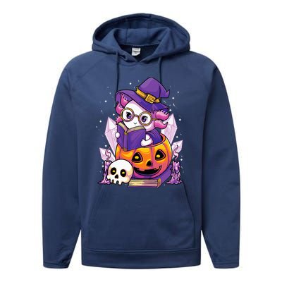 Enchanting Axolotl Witchcraft Halloween Pastel Goth Performance Fleece Hoodie