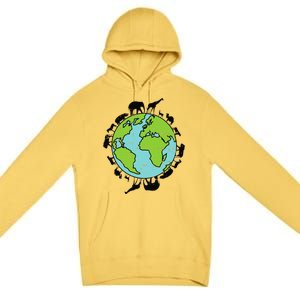 Earth Animals Wildlife Conservation Environmentalist Gift Premium Pullover Hoodie