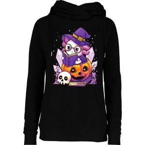 Enchanting Axolotl Witchcraft Halloween Pastel Goth Womens Funnel Neck Pullover Hood