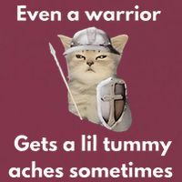 Even A Warrior Gets A Lil Tummy Aches Sometimes 16oz Travel Tumbler