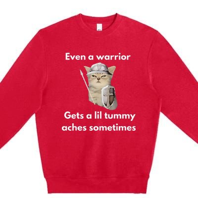 Even A Warrior Gets A Lil Tummy Aches Sometimes Premium Crewneck Sweatshirt