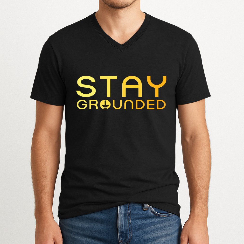 Electrician Art Women Electrical Engineer Stay Grounded V-Neck T-Shirt