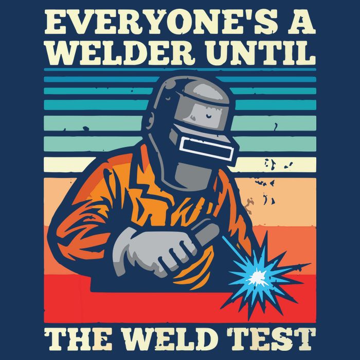 Everyone's A Welder Until The Weld Test Distressed Short Acrylic Beanie