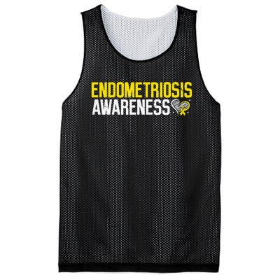 Endometriosis Awareness Yellow Ribbon Mesh Reversible Basketball Jersey Tank