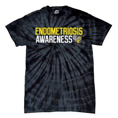 Endometriosis Awareness Yellow Ribbon Tie-Dye T-Shirt