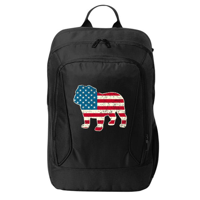 English Bulldog 4th Of July Dog American Flag Usa City Backpack