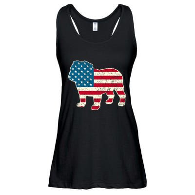English Bulldog 4th Of July Dog American Flag Usa Ladies Essential Flowy Tank