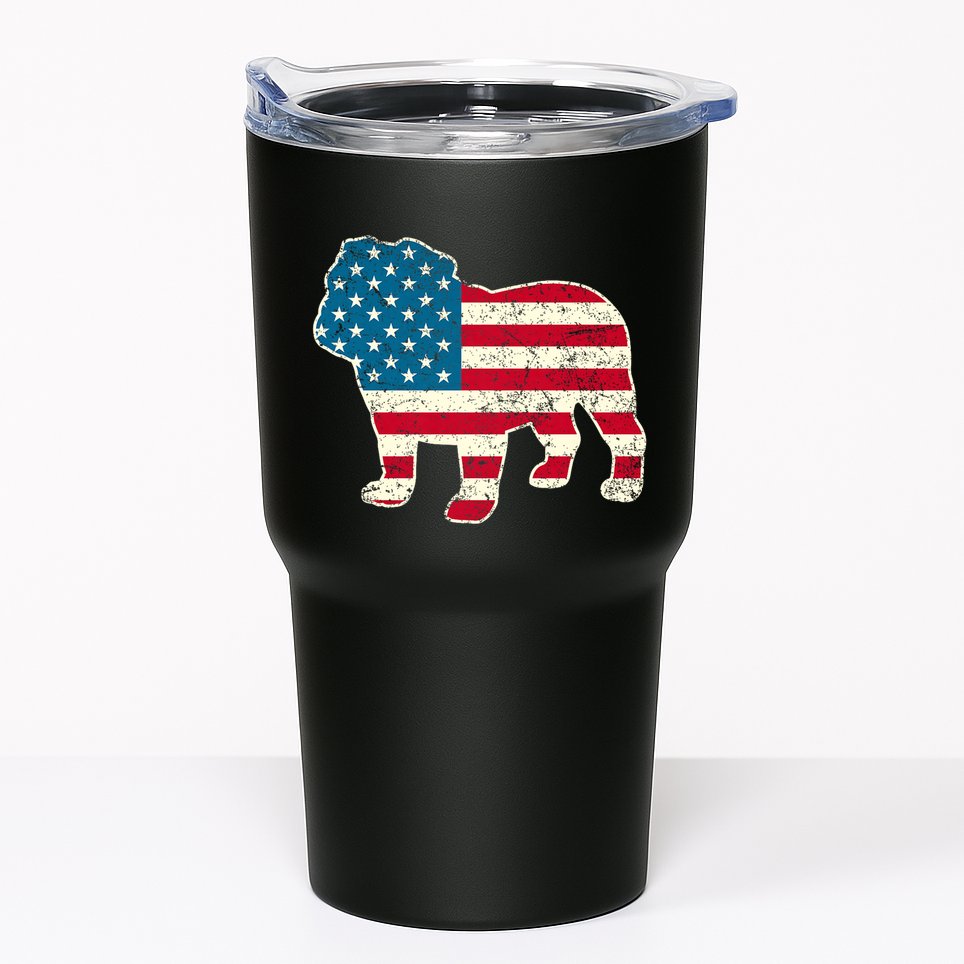 English Bulldog 4th Of July Dog American Flag Usa Tumbler