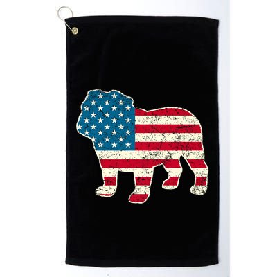 English Bulldog 4th Of July Dog American Flag Usa Golf Towel