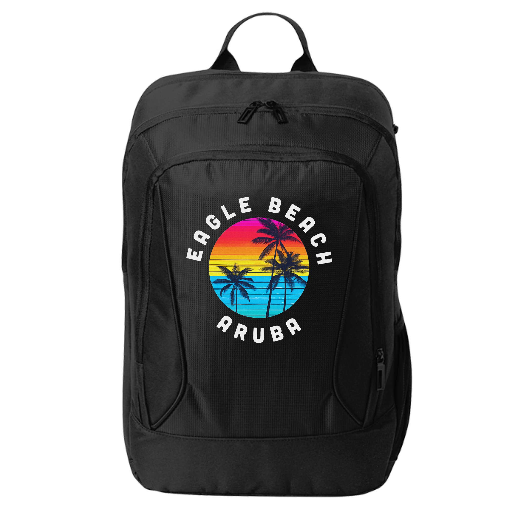Eagle Beach Aruba Vacation Souvenir Sunset Beach City Backpack