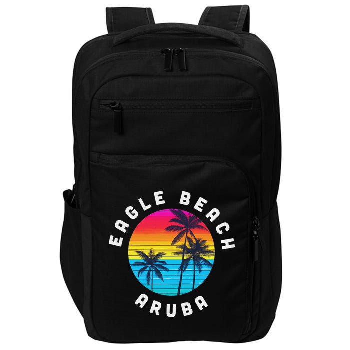 Eagle Beach Aruba Vacation Souvenir Sunset Beach Impact Tech Backpack