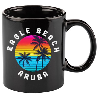 Eagle Beach Aruba Vacation Souvenir Sunset Beach 11oz C Handle Ceramic Mug