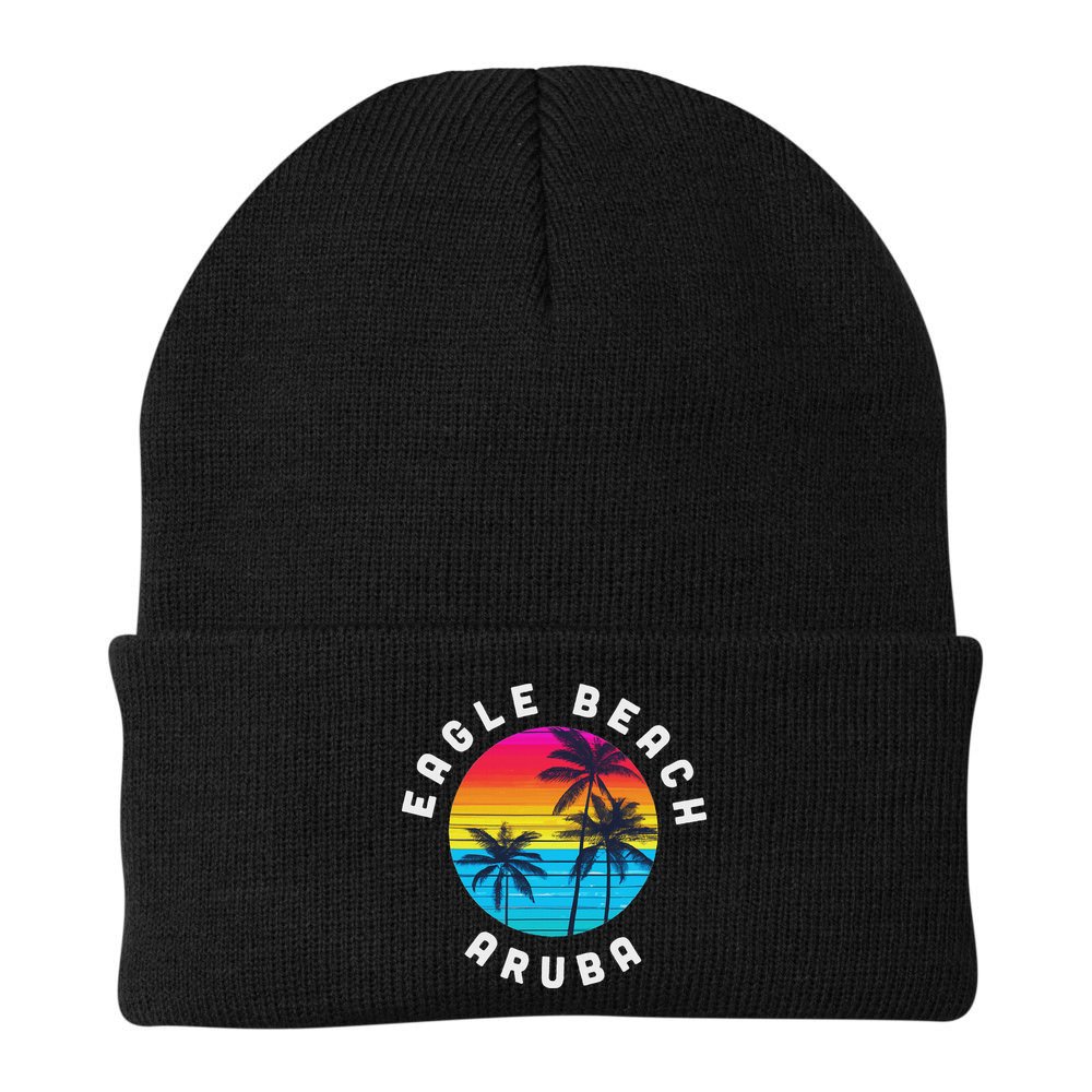 Eagle Beach Aruba Vacation Souvenir Sunset Beach Beanie