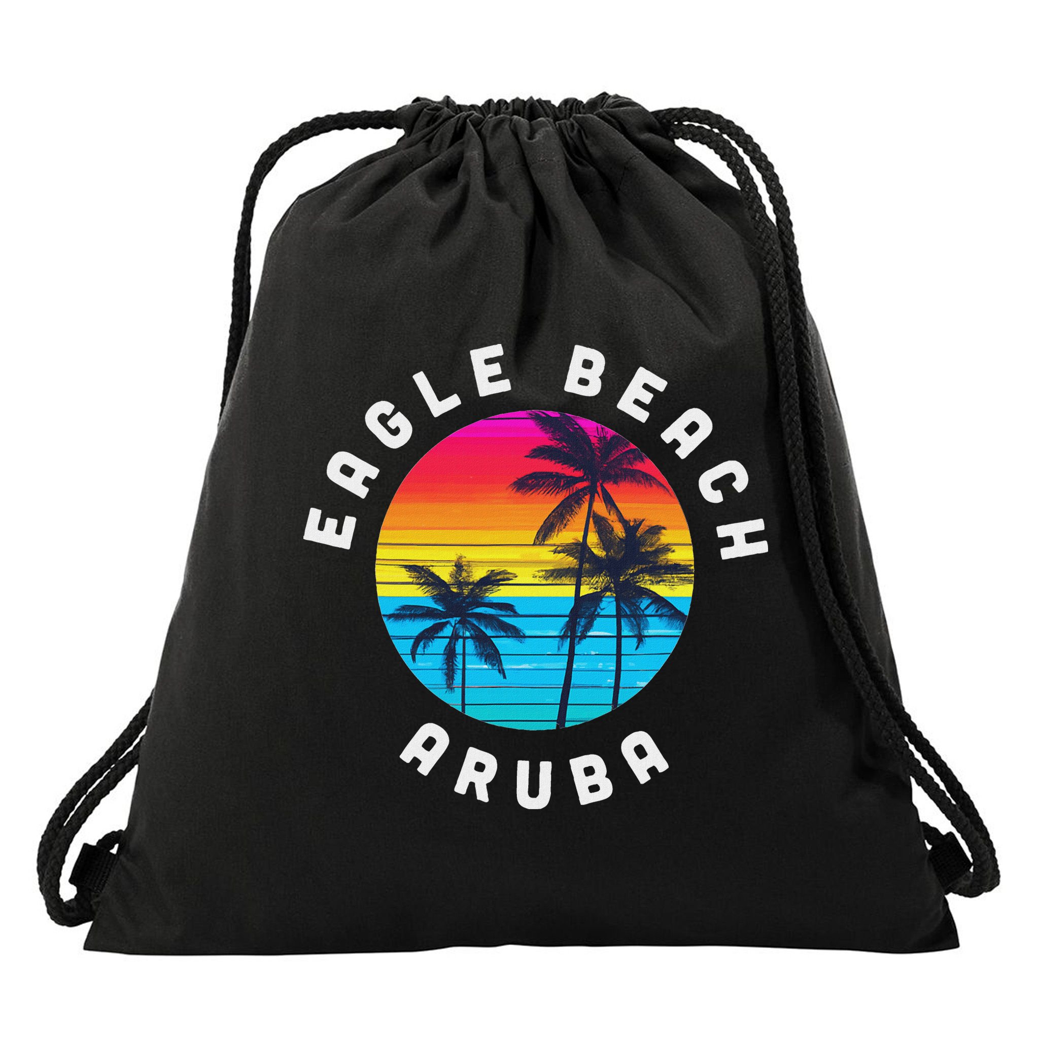 Eagle Beach Aruba Vacation Souvenir Sunset Beach Drawstring Bag