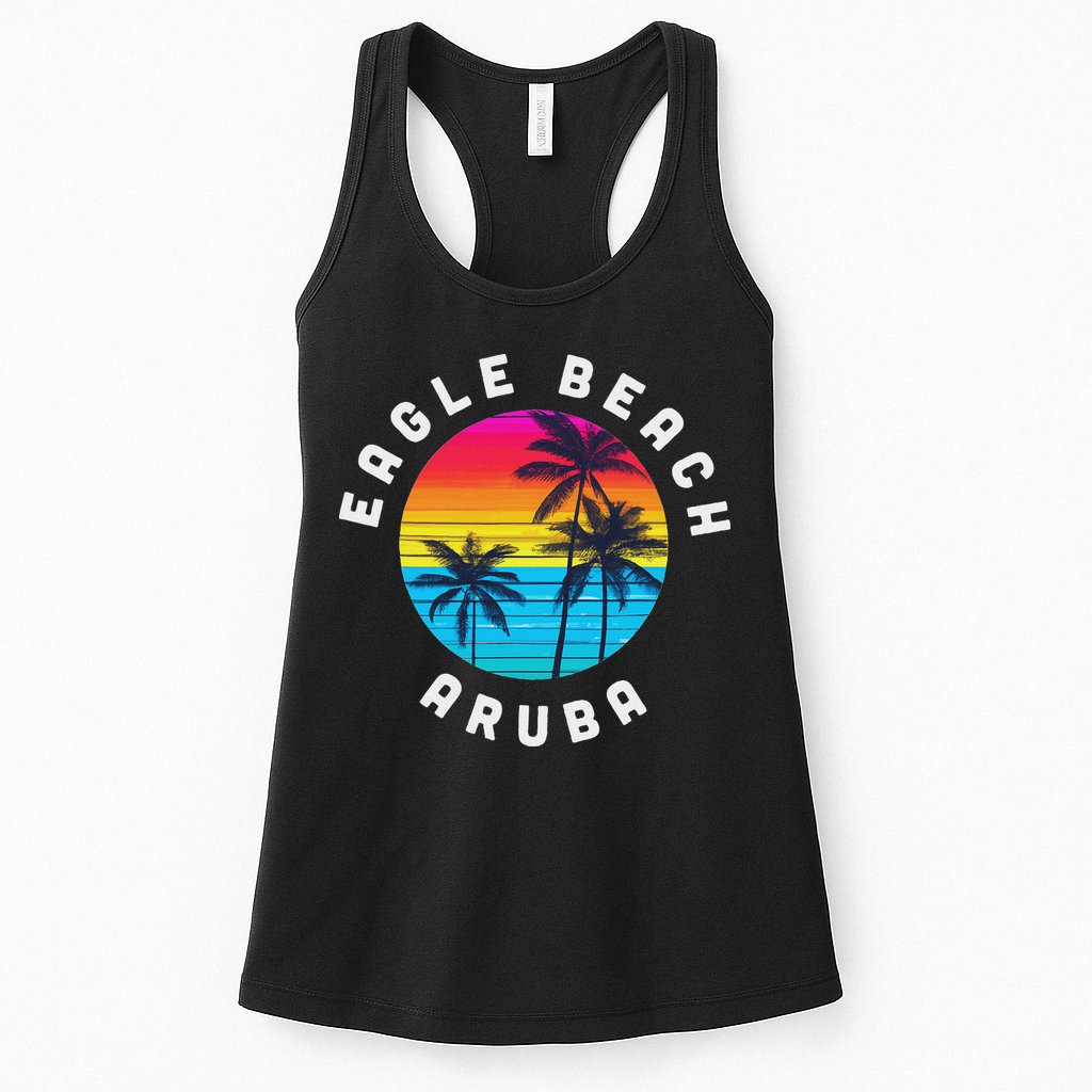 Eagle Beach Aruba Vacation Souvenir Sunset Beach Womens Tank Top