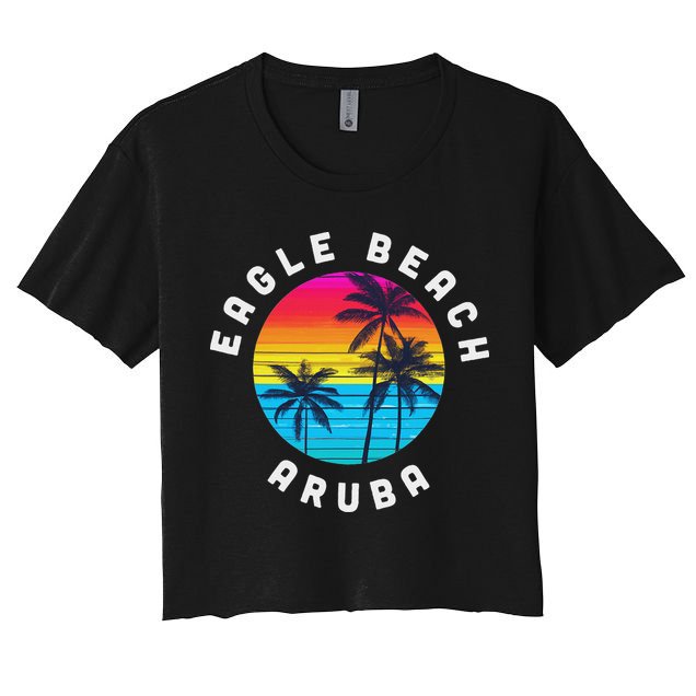 Eagle Beach Aruba Vacation Souvenir Sunset Beach Crop Top