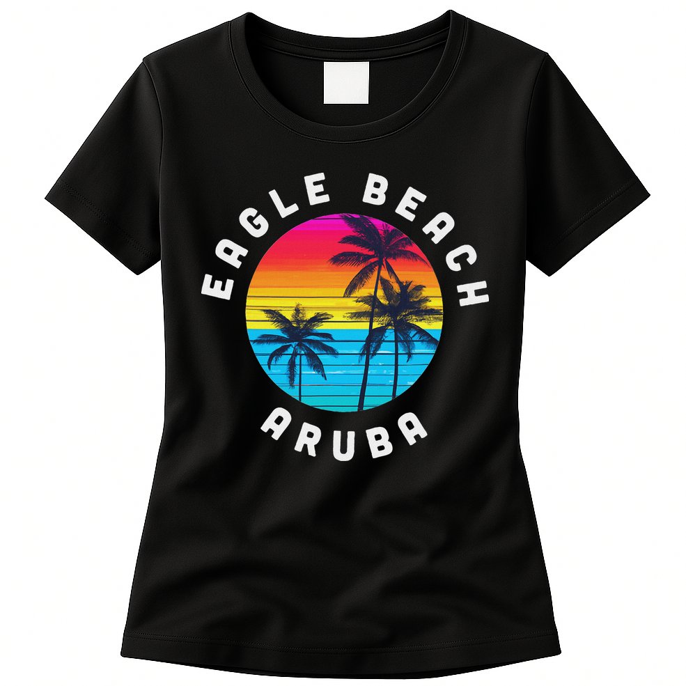 Eagle Beach Aruba Vacation Souvenir Sunset Beach Womens T-Shirt