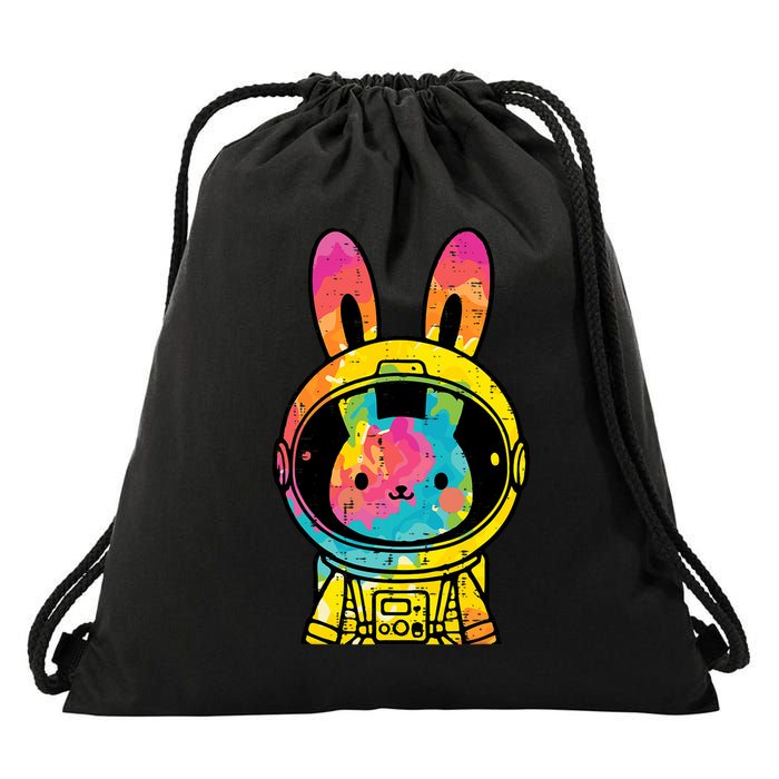 Easter Bunny Astronaut Space Rabbit Drawstring Bag