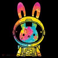 Easter Bunny Astronaut Space Rabbit Flat Bill Trucker Hat