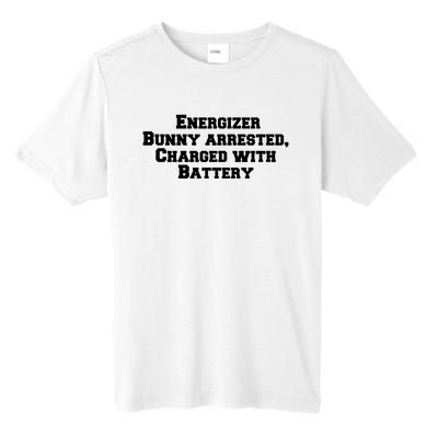 Energizer Bunny Arrested Charged With Battery Humor Funny Tall Fusion ChromaSoft Performance T-Shirt