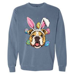 Easter Bunny American Bulldog Dog Women Garment-Dyed Sweatshirt