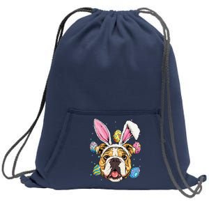 Easter Bunny American Bulldog Dog Women Sweatshirt Cinch Pack Bag