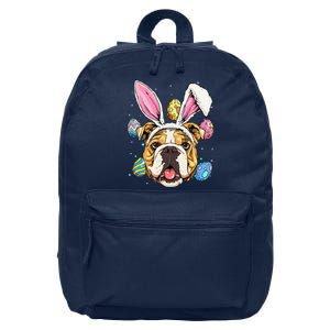 Easter Bunny American Bulldog Dog Women 16 in Basic Backpack