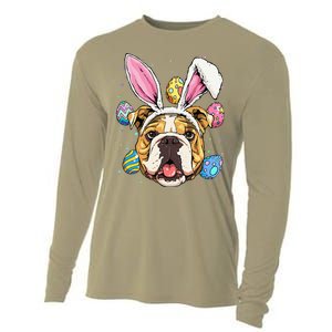 Easter Bunny American Bulldog Dog Women Cooling Performance Long Sleeve Crew