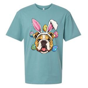 Easter Bunny American Bulldog Dog Women Sueded Cloud Jersey T-Shirt