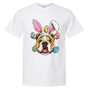 Easter Bunny American Bulldog Dog Women Garment-Dyed Heavyweight T-Shirt