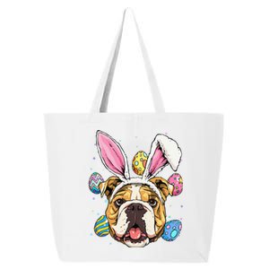 Easter Bunny American Bulldog Dog Women 25L Jumbo Tote