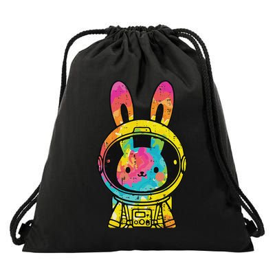 Easter Bunny Astronaut Space Rabbit Drawstring Bag