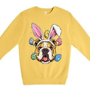 Easter Bunny American Bulldog Dog Women Premium Crewneck Sweatshirt