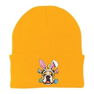 Easter Bunny American Bulldog Dog Women Knit Cap Winter Beanie