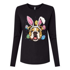 Easter Bunny American Bulldog Dog Women Womens Cotton Relaxed Long Sleeve T-Shirt