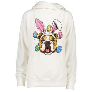 Easter Bunny American Bulldog Dog Women Womens Funnel Neck Pullover Hood