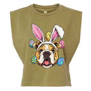 Easter Bunny American Bulldog Dog Women Garment-Dyed Women's Muscle Tee